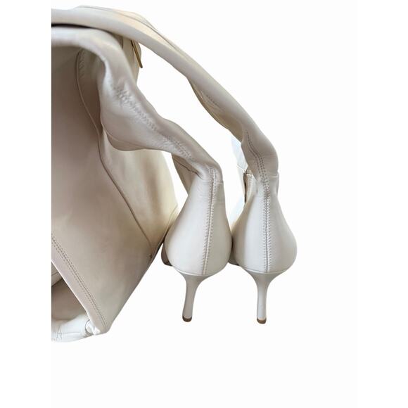 Larroude Over the knee women Boots Size 7.5 Pointed Toe in Ivory Regular Width - Picture 6 of 9